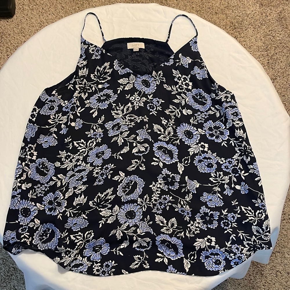 Loft Outlet Blue Flowered Tank - Sz XXL